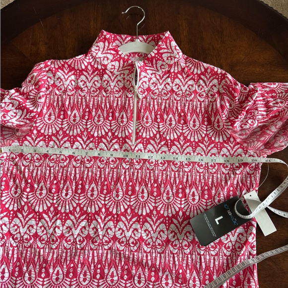 NWT IBKUL Women's Barbara Print Long Sleeve Mock Neck Athletic Top Large - Picture 7 of 12